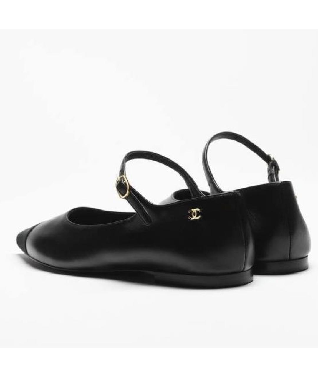 CHANEL Черные кожаные балетки, фото 3