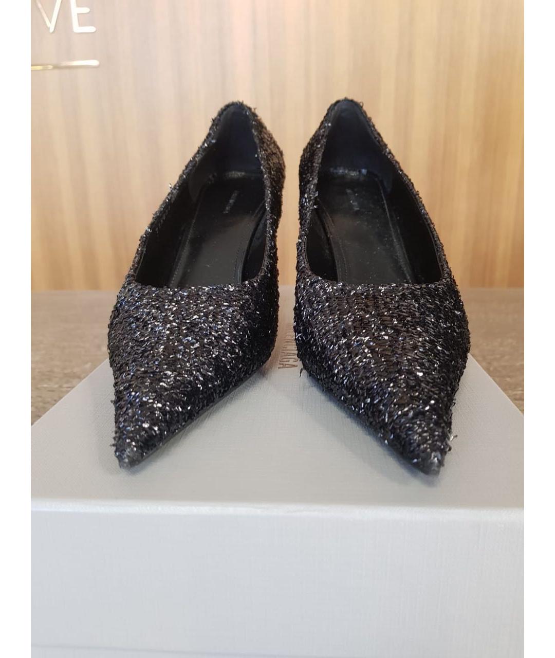BALENCIAGA Черные текстильные туфли, фото 3