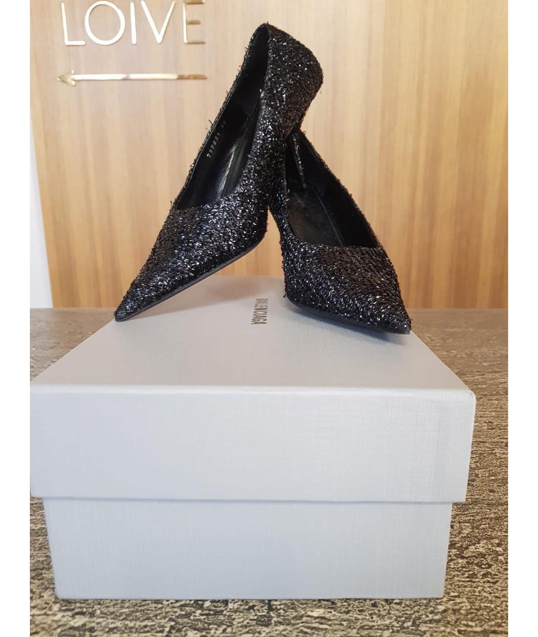 BALENCIAGA Черные текстильные туфли, фото 6