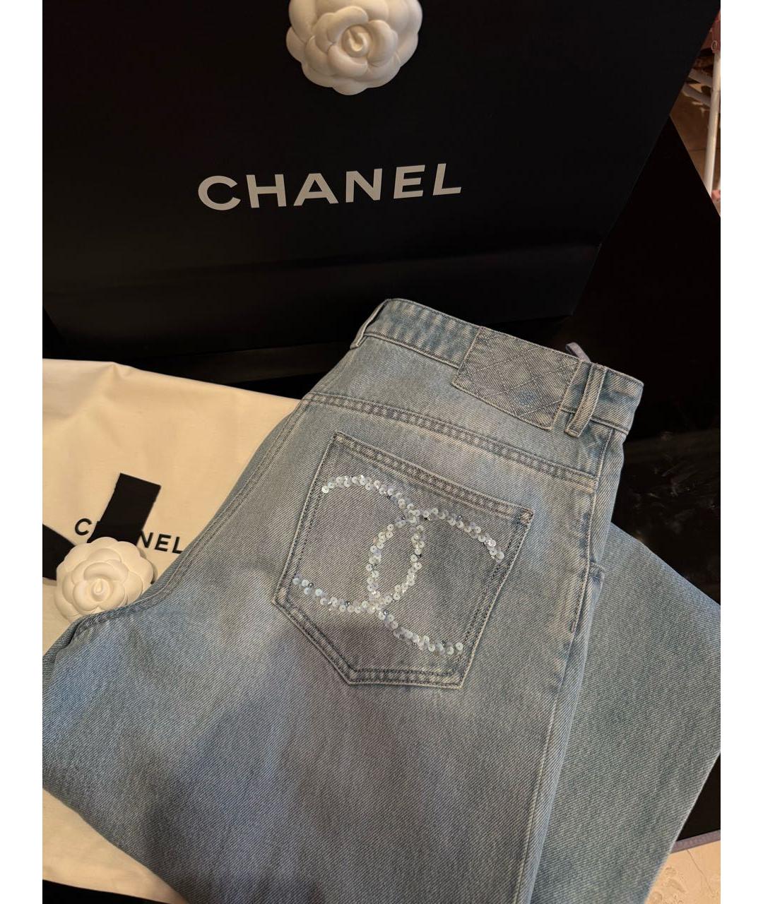 CHANEL Голубые джинсы клеш, фото 3