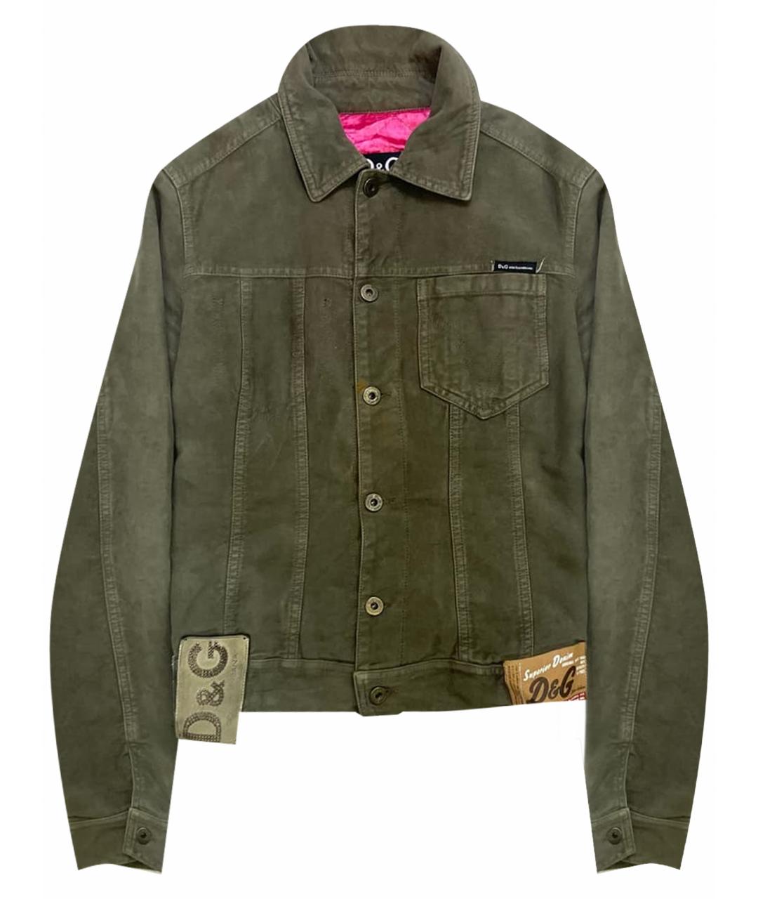 DOLCE&GABBANA Хаки хлопковая куртка, фото 1
