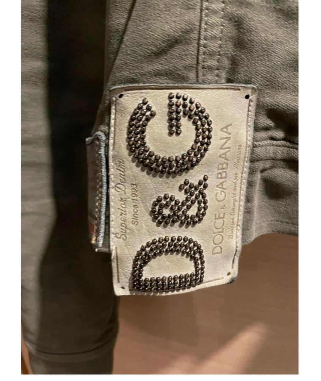 DOLCE&GABBANA Хаки хлопковая куртка, фото 3