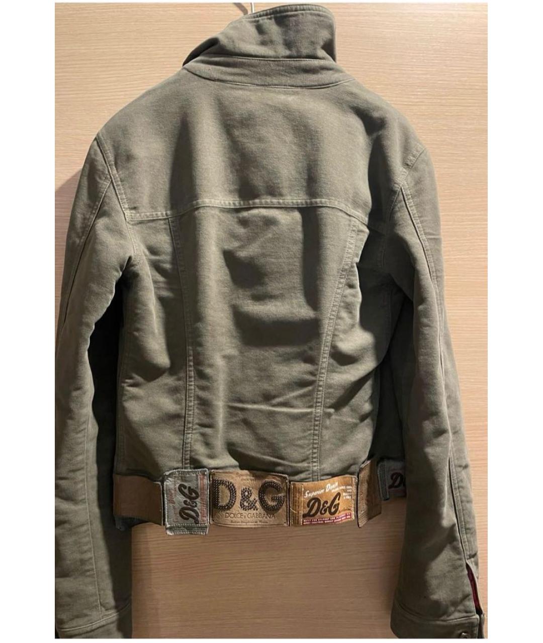 DOLCE&GABBANA Хаки хлопковая куртка, фото 2