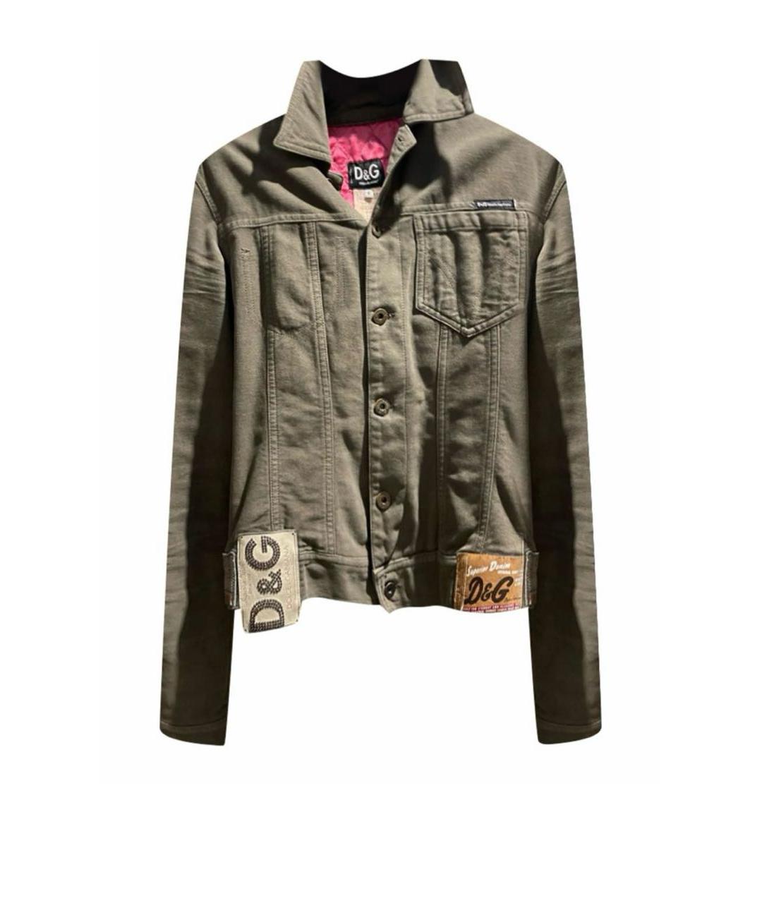 DOLCE&GABBANA Хаки хлопковая куртка, фото 6