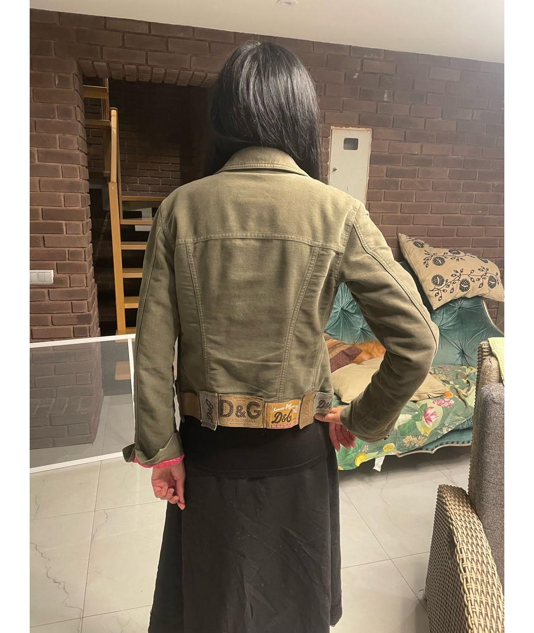 DOLCE&GABBANA Хаки хлопковая куртка, фото 5