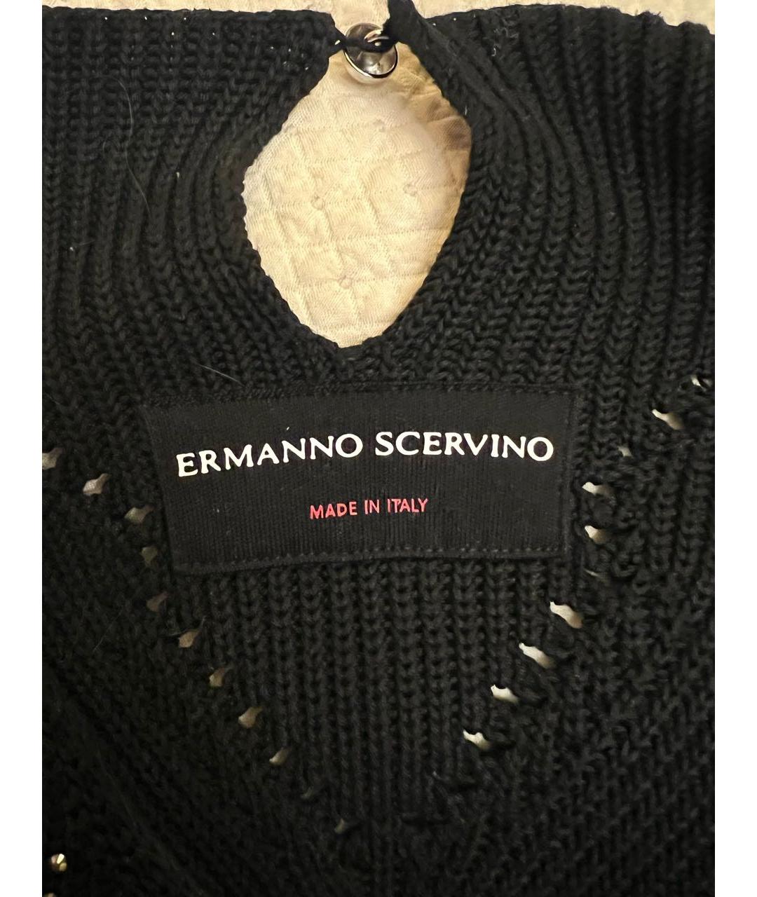 ERMANNO SCERVINO Черное хлопковое коктейльное платье, фото 2