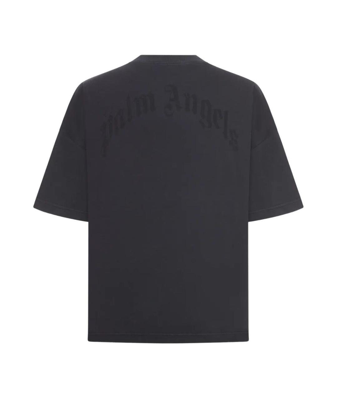 PALM ANGELS Черная хлопковая футболка, фото 2