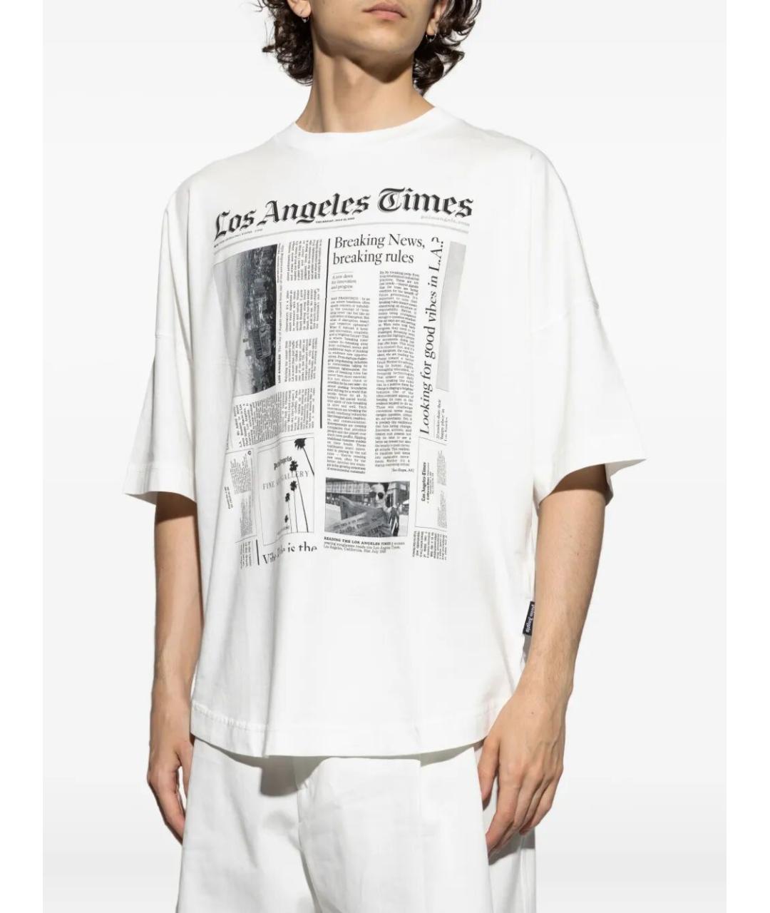 PALM ANGELS Белая хлопковая футболка, фото 2