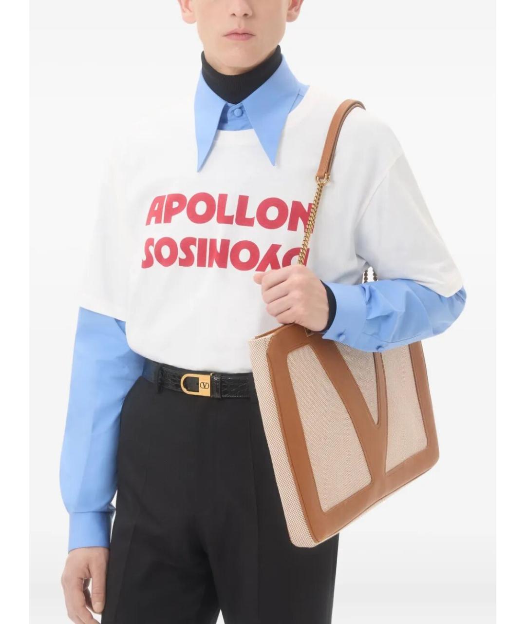 VALENTINO Белая хлопковая футболка, фото 4
