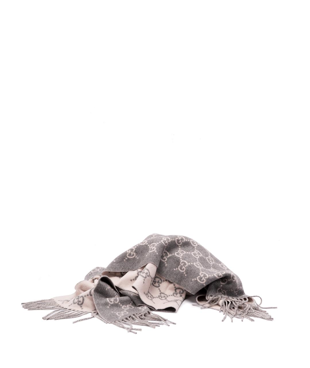 GUCCI Серый кашемировый шарф, фото 2