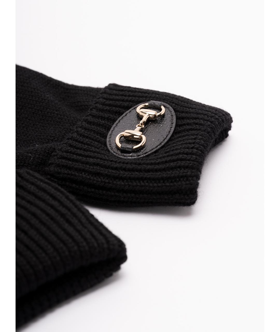 GUCCI Черные шерстяные перчатки, фото 2