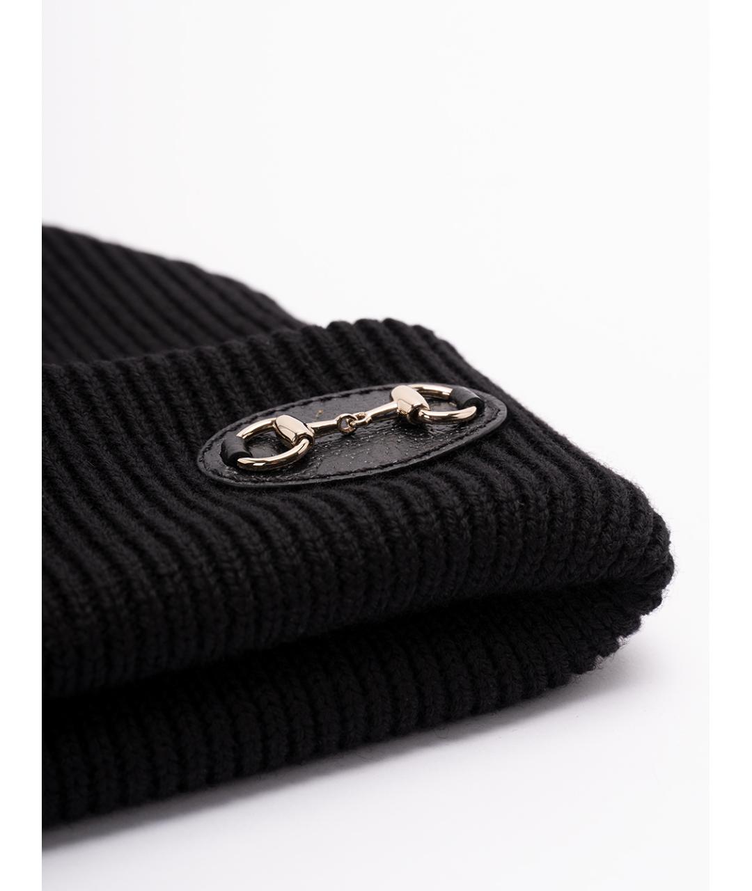 GUCCI Черная шерстяная шапка, фото 2