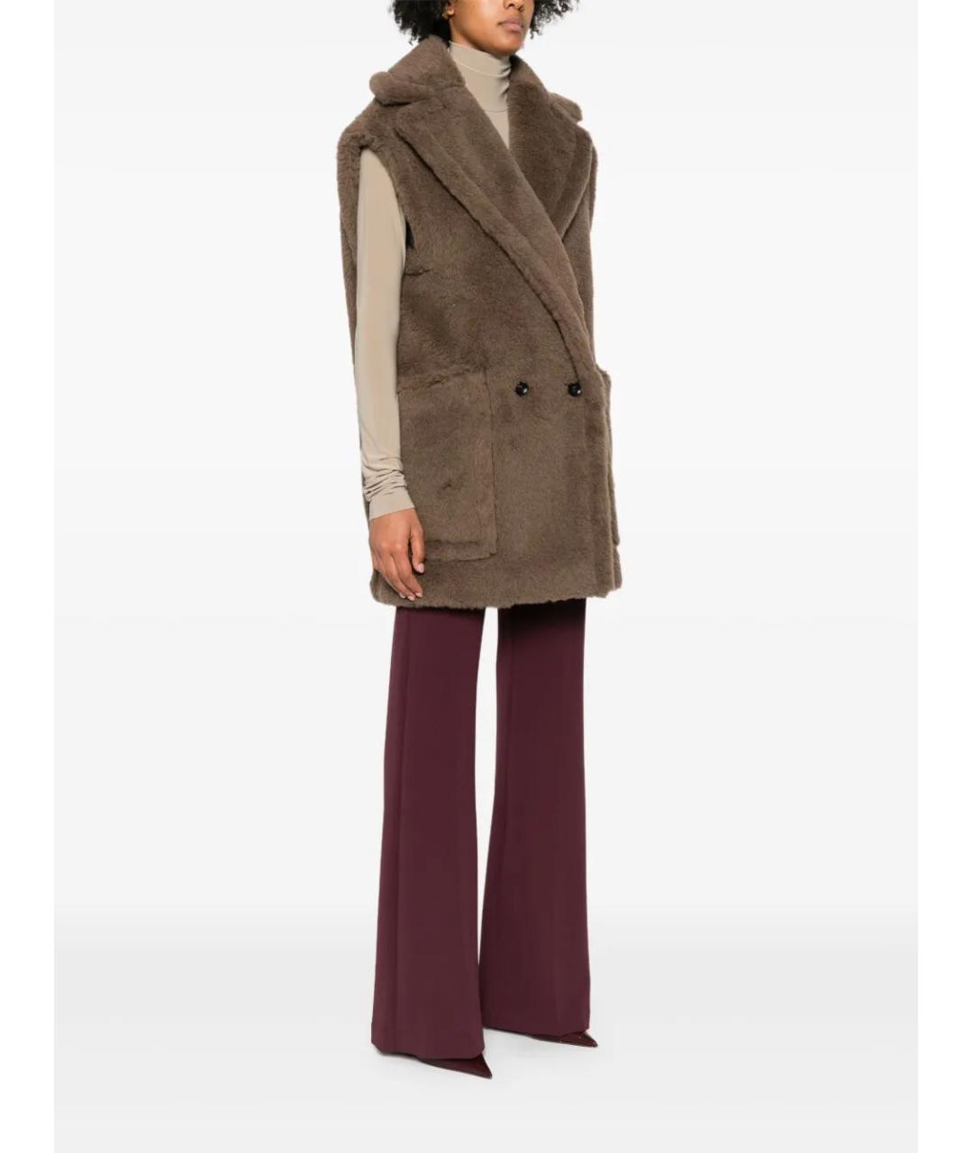 MAX MARA Бежевый шерстяной жилет, фото 4
