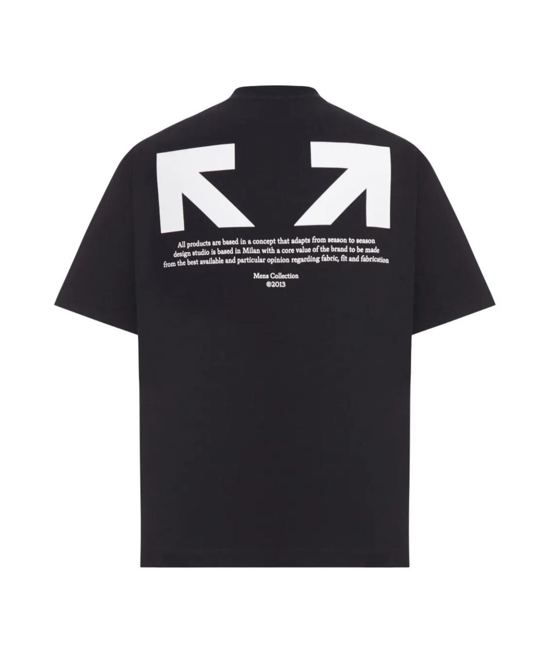 OFF-WHITE Черная хлопковая футболка, фото 2