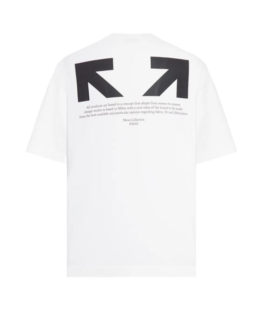 OFF-WHITE Белая хлопковая футболка, фото 2