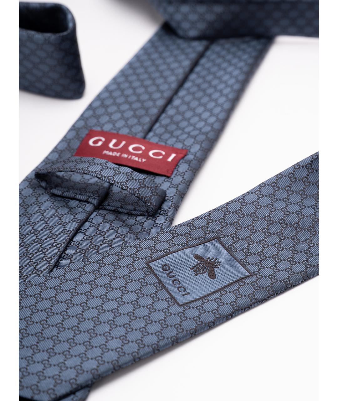 GUCCI Синий шелковый галстук, фото 2