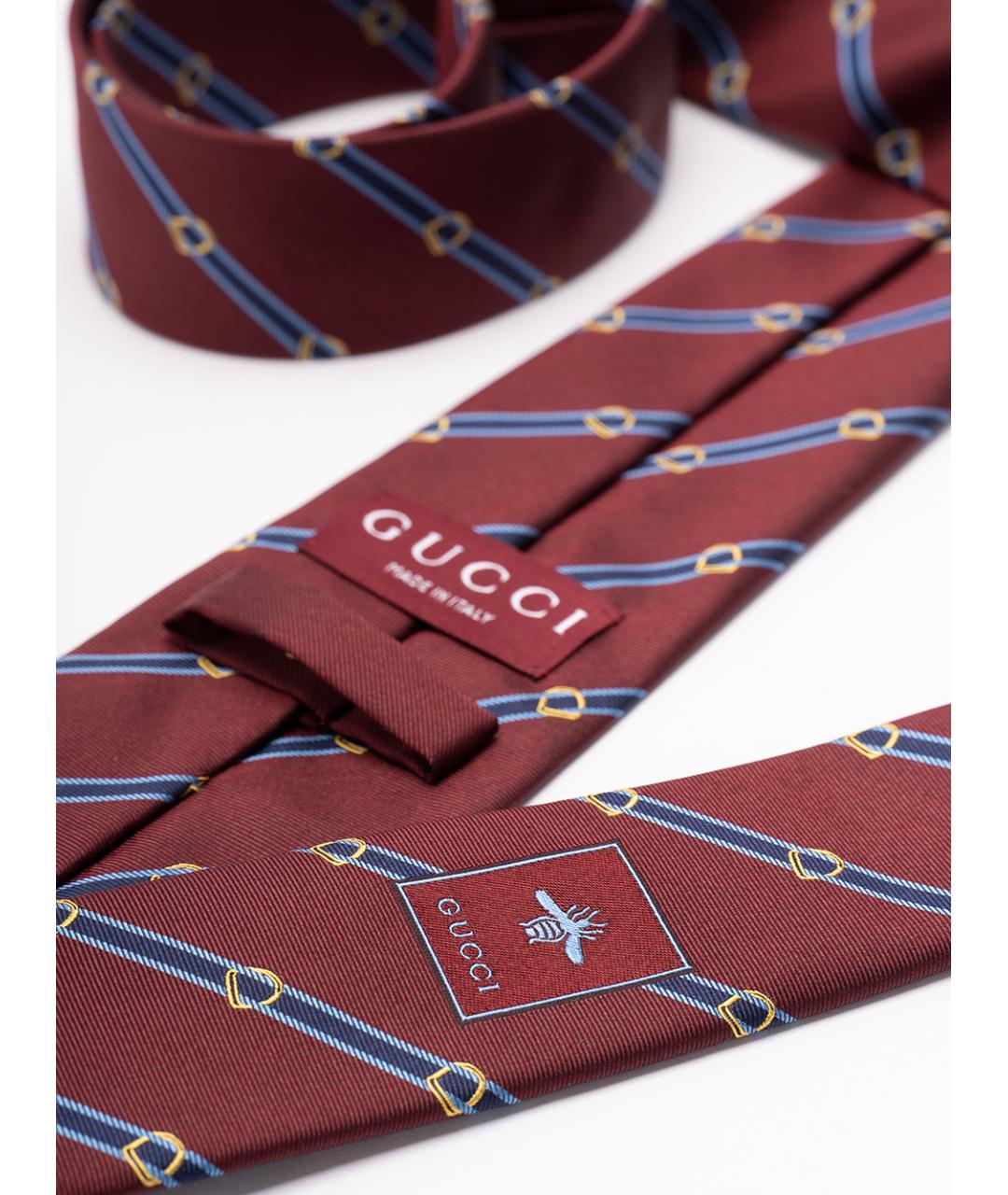 GUCCI Бордовый шелковый галстук, фото 2