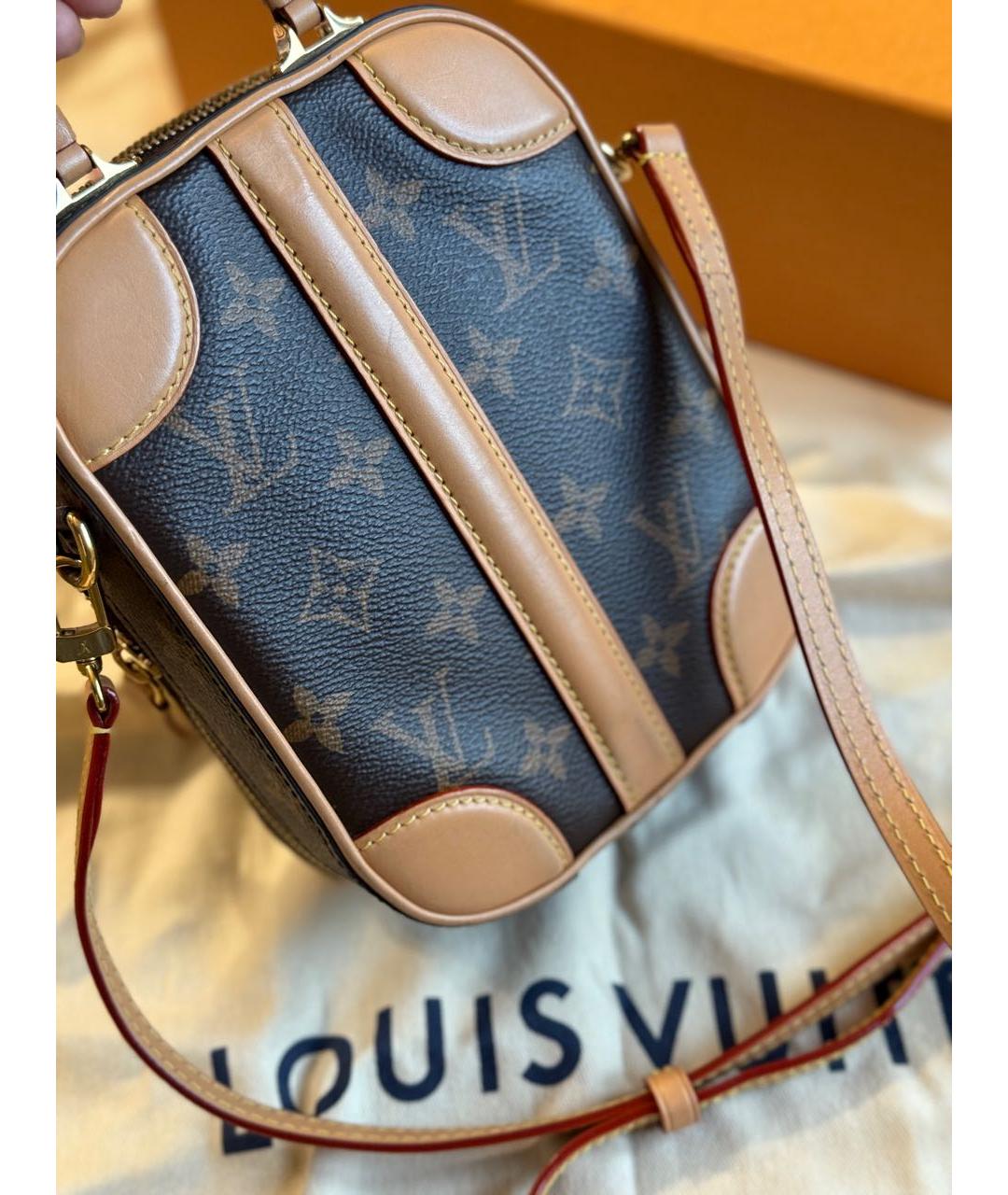 LOUIS VUITTON Коричневая кожаная сумка через плечо, фото 4