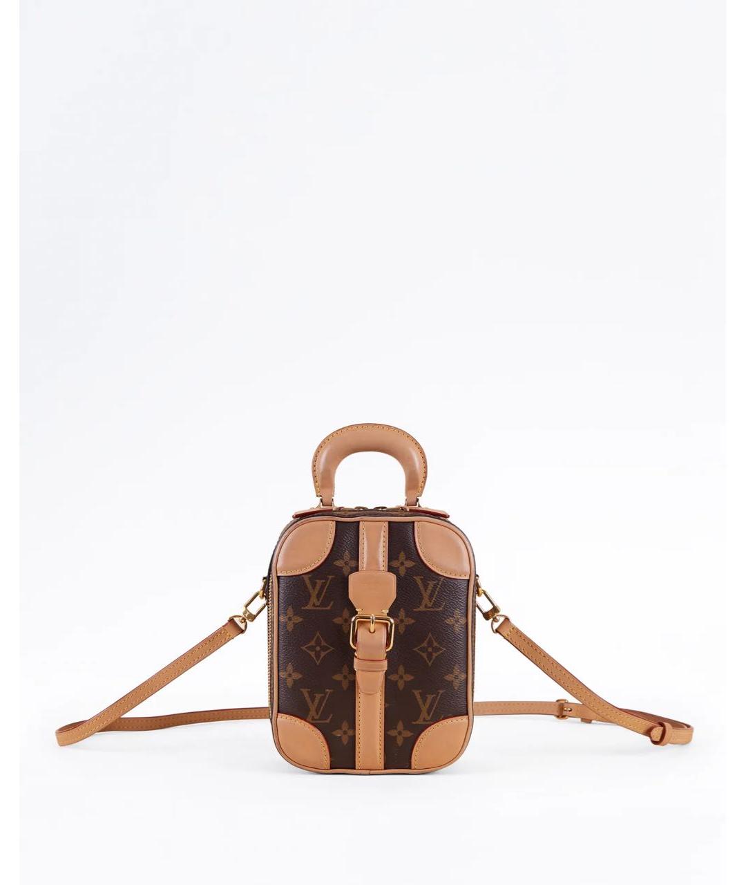 LOUIS VUITTON Коричневая кожаная сумка через плечо, фото 9