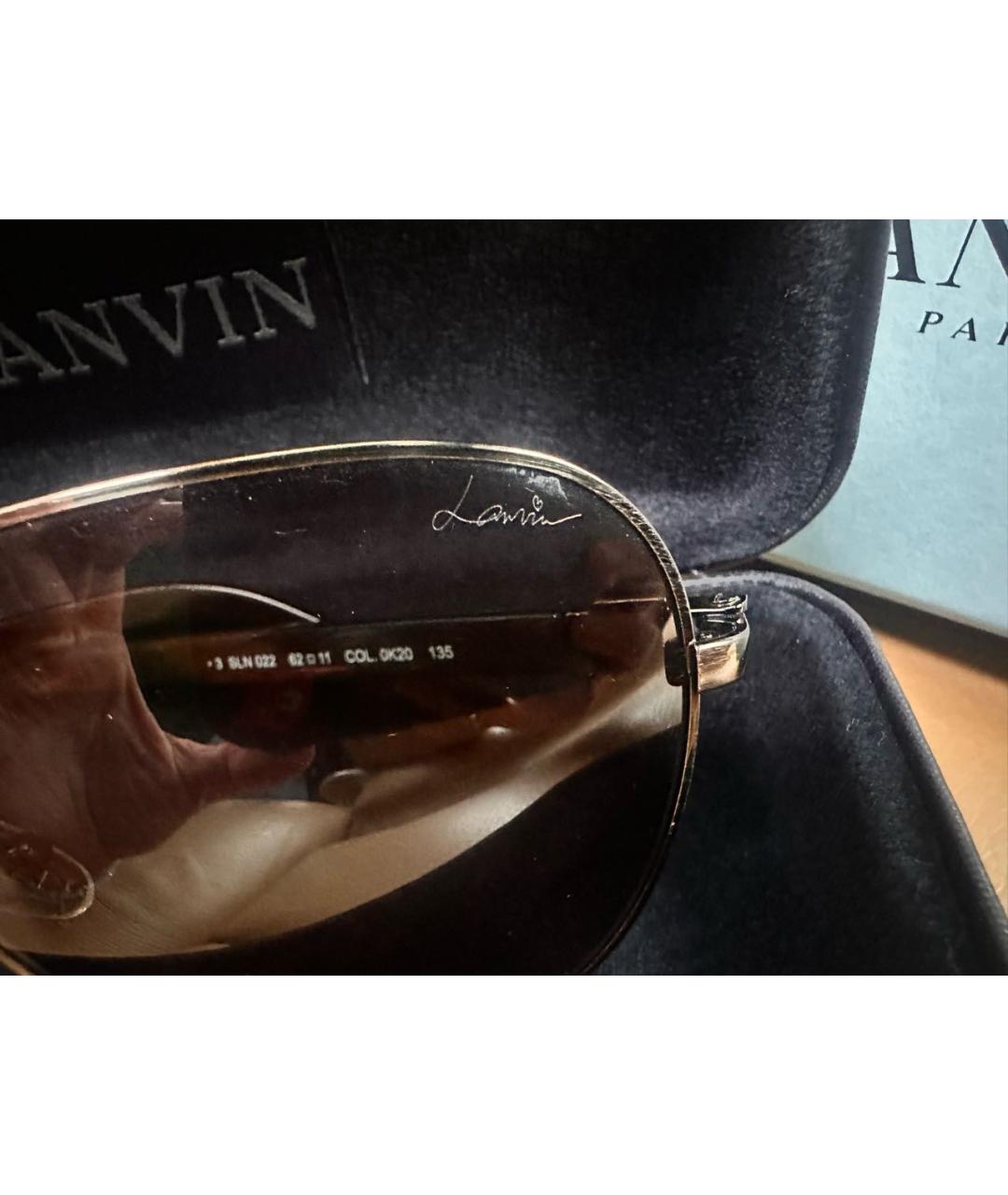 LANVIN Коричневые металлические солнцезащитные очки, фото 5