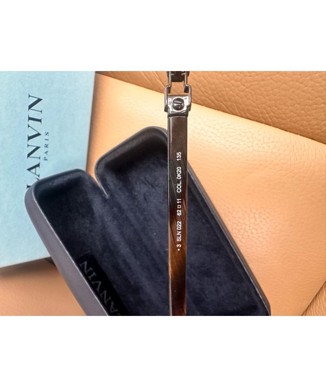 LANVIN Коричневые металлические солнцезащитные очки, фото 8