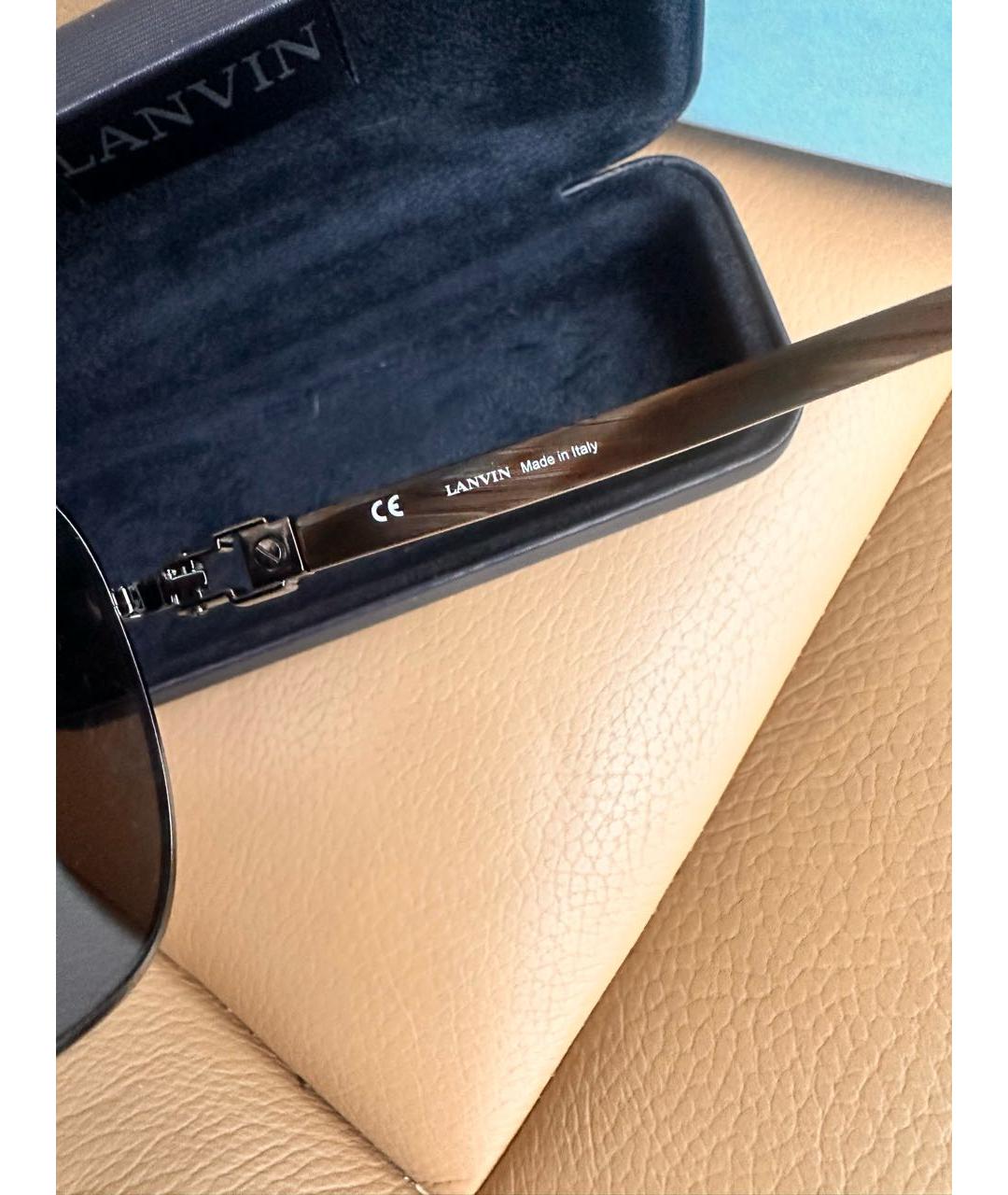 LANVIN Коричневые металлические солнцезащитные очки, фото 3