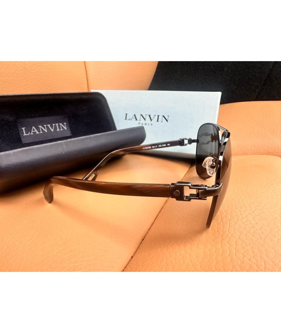 LANVIN Коричневые металлические солнцезащитные очки, фото 2
