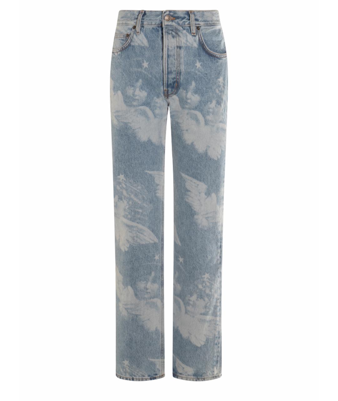 FIORUCCI Голубые хлопковые прямые джинсы, фото 1