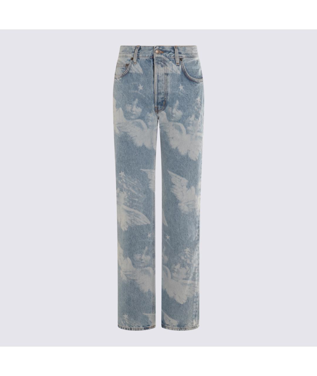 FIORUCCI Голубые хлопковые прямые джинсы, фото 3