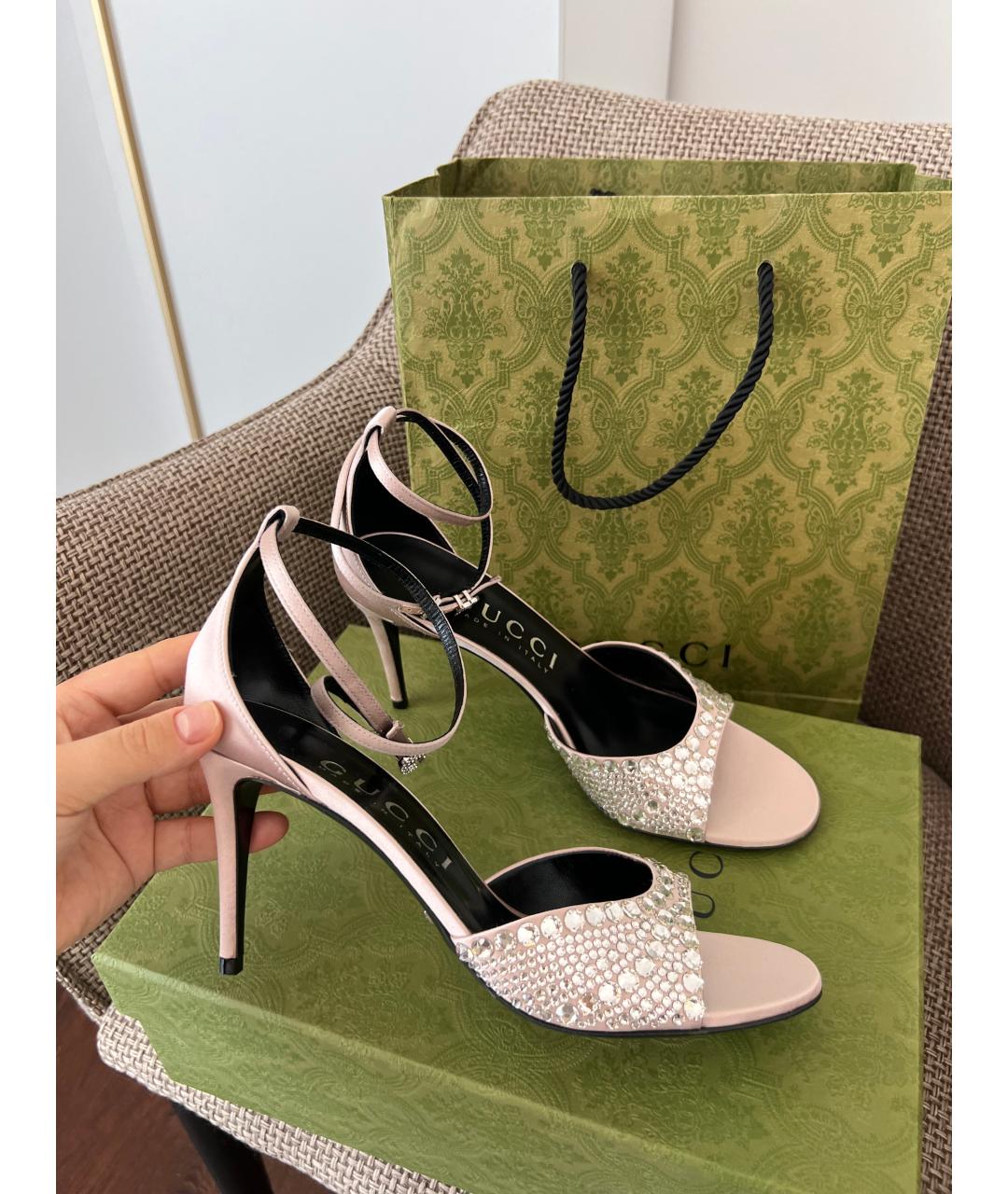 GUCCI Розовые босоножки, фото 3