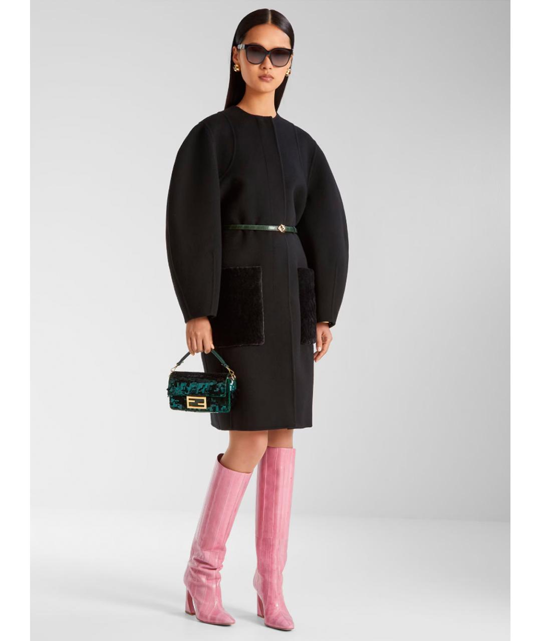 FENDI Серое шерстяное пальто, фото 4
