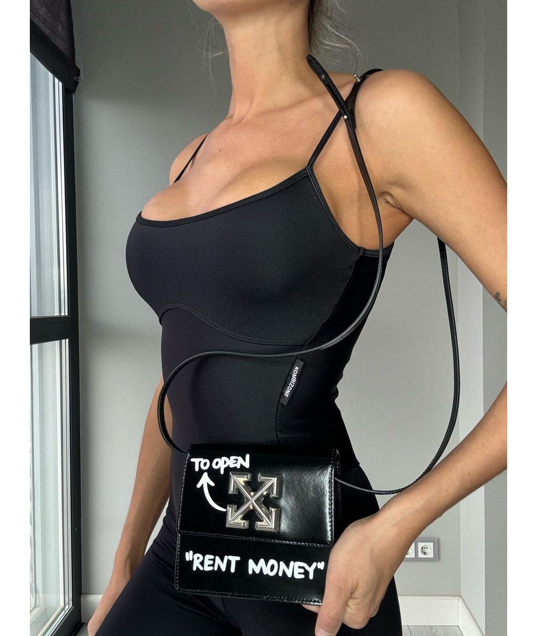 OFF-WHITE Черная сумка через плечо из лакированной кожи, фото 8