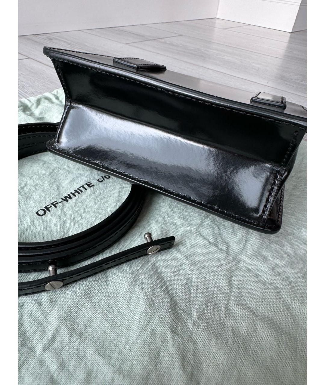 OFF-WHITE Черная сумка через плечо из лакированной кожи, фото 5