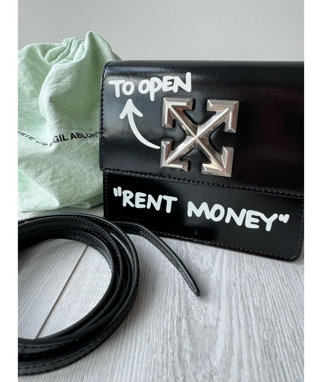 OFF-WHITE Черная сумка через плечо из лакированной кожи, фото 2