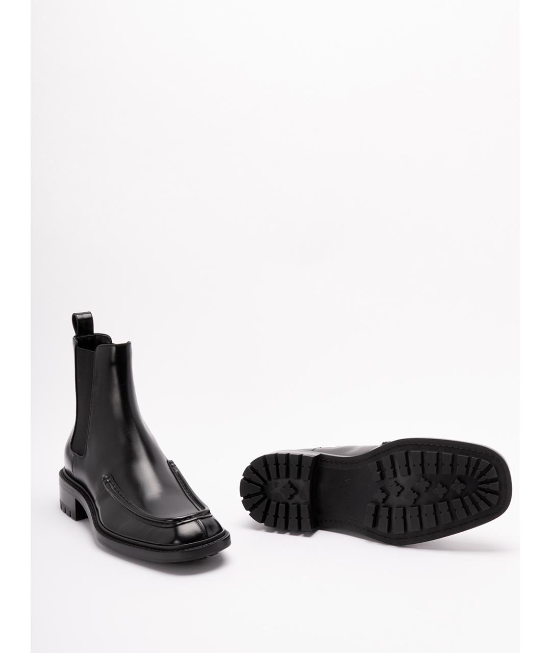 SAINT LAURENT Черные кожаные высокие ботинки, фото 4