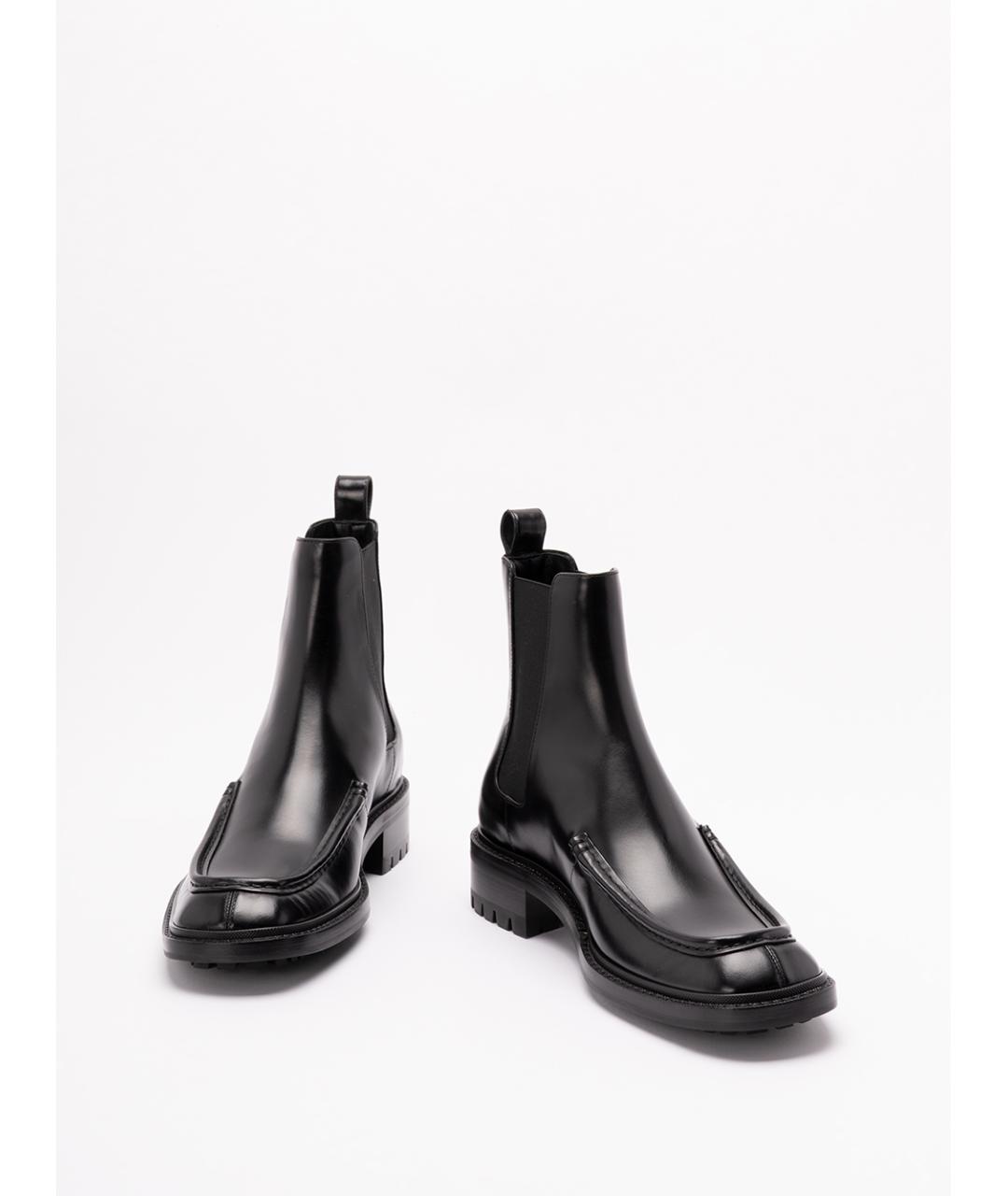 SAINT LAURENT Черные кожаные высокие ботинки, фото 2