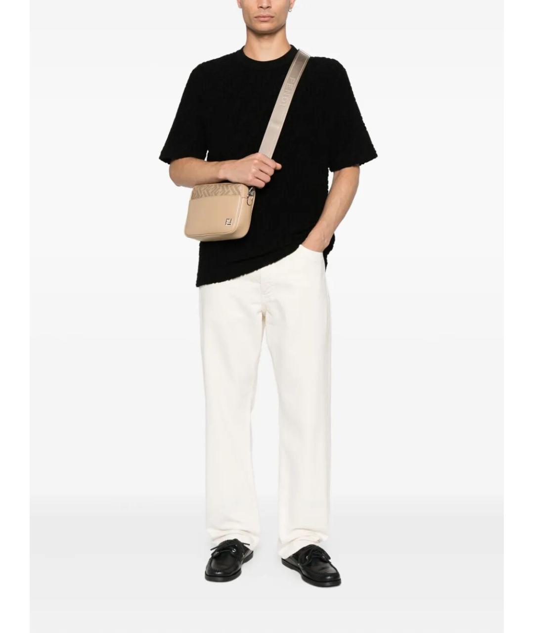 FENDI Черная хлопковая футболка, фото 2