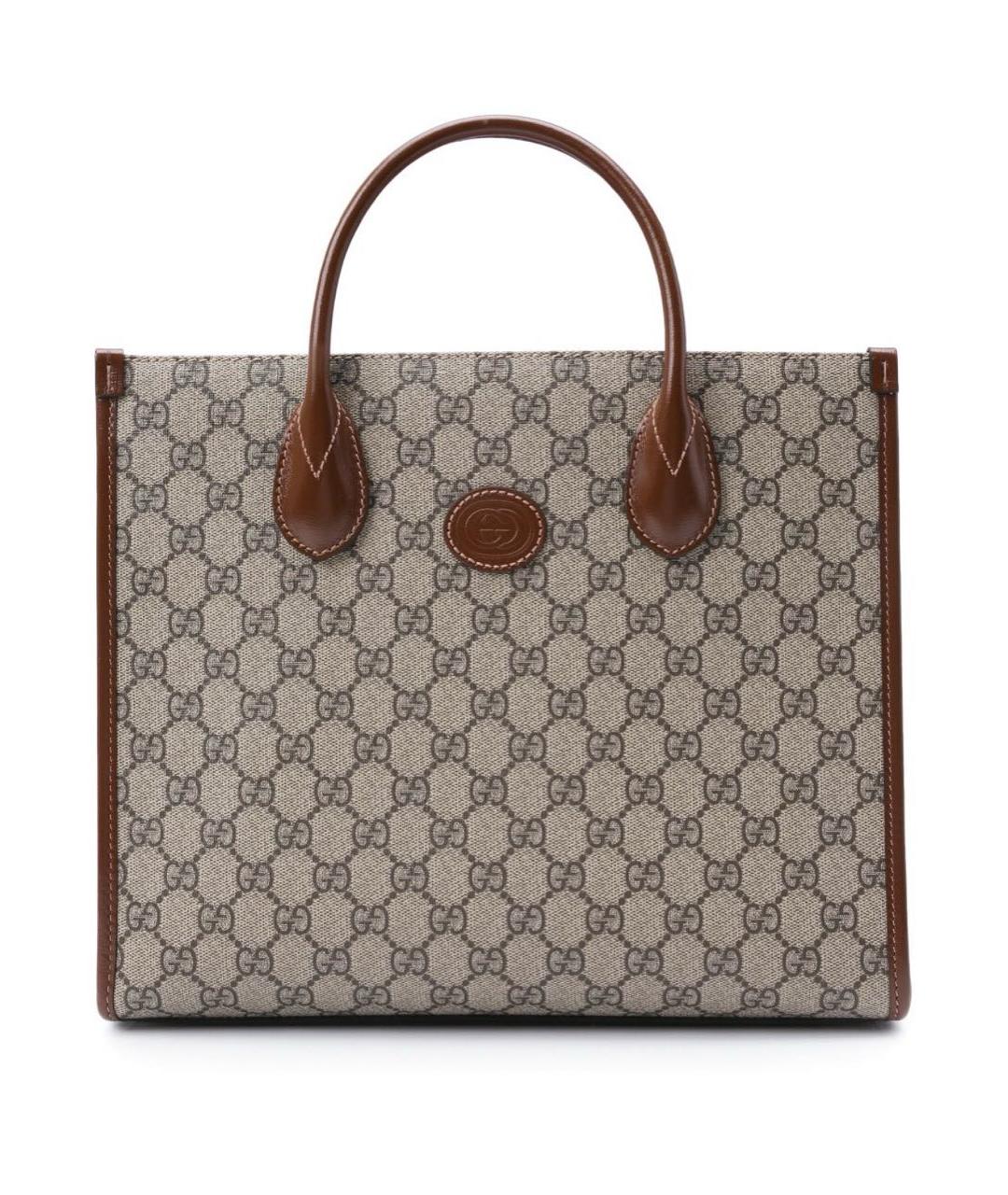 GUCCI Бежевая кожаная сумка тоут, фото 2