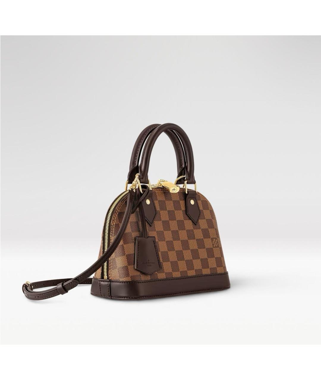 LOUIS VUITTON Коричневая кожаная сумка через плечо, фото 4
