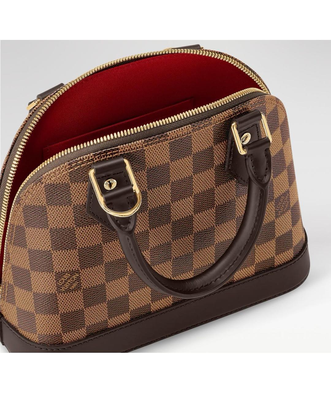 LOUIS VUITTON Коричневая кожаная сумка через плечо, фото 5