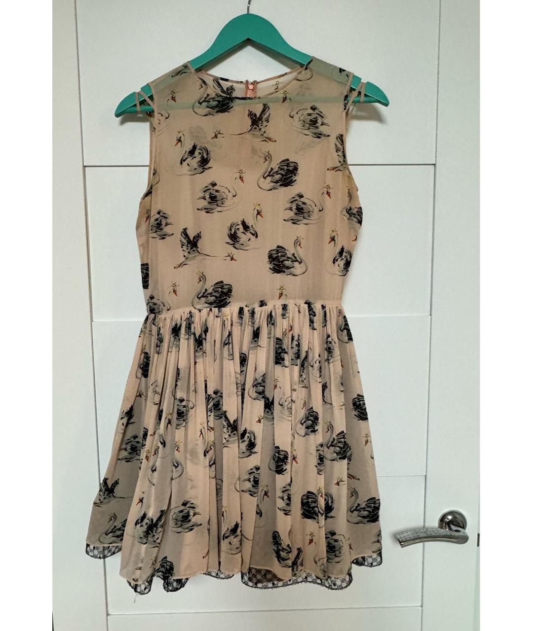 RED VALENTINO Розовое шелковое коктейльное платье, фото 9