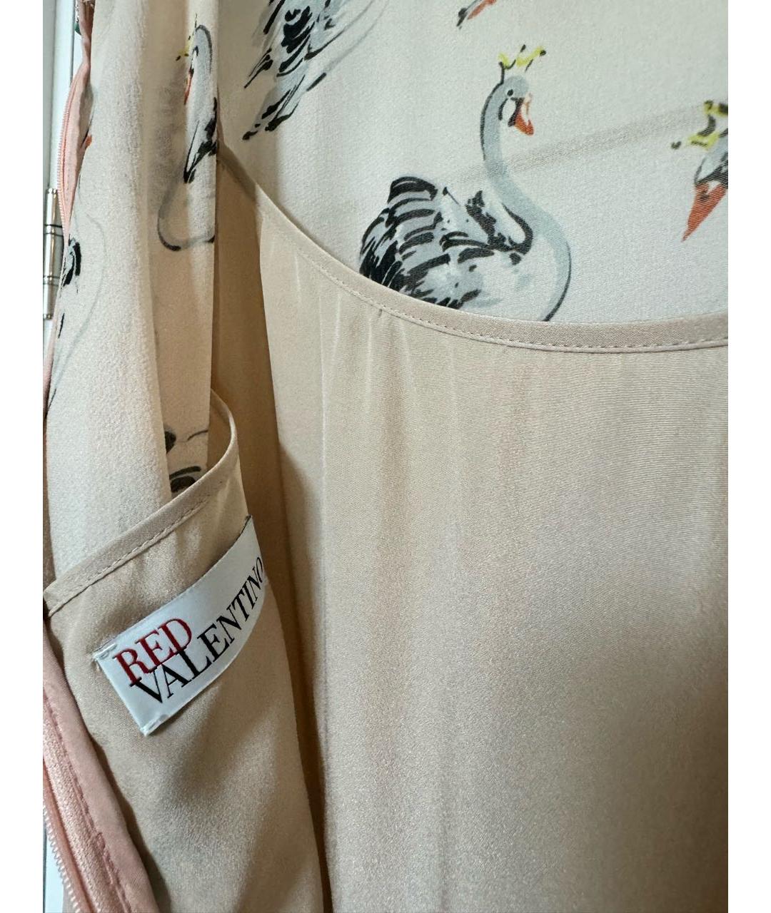 RED VALENTINO Розовое шелковое коктейльное платье, фото 7