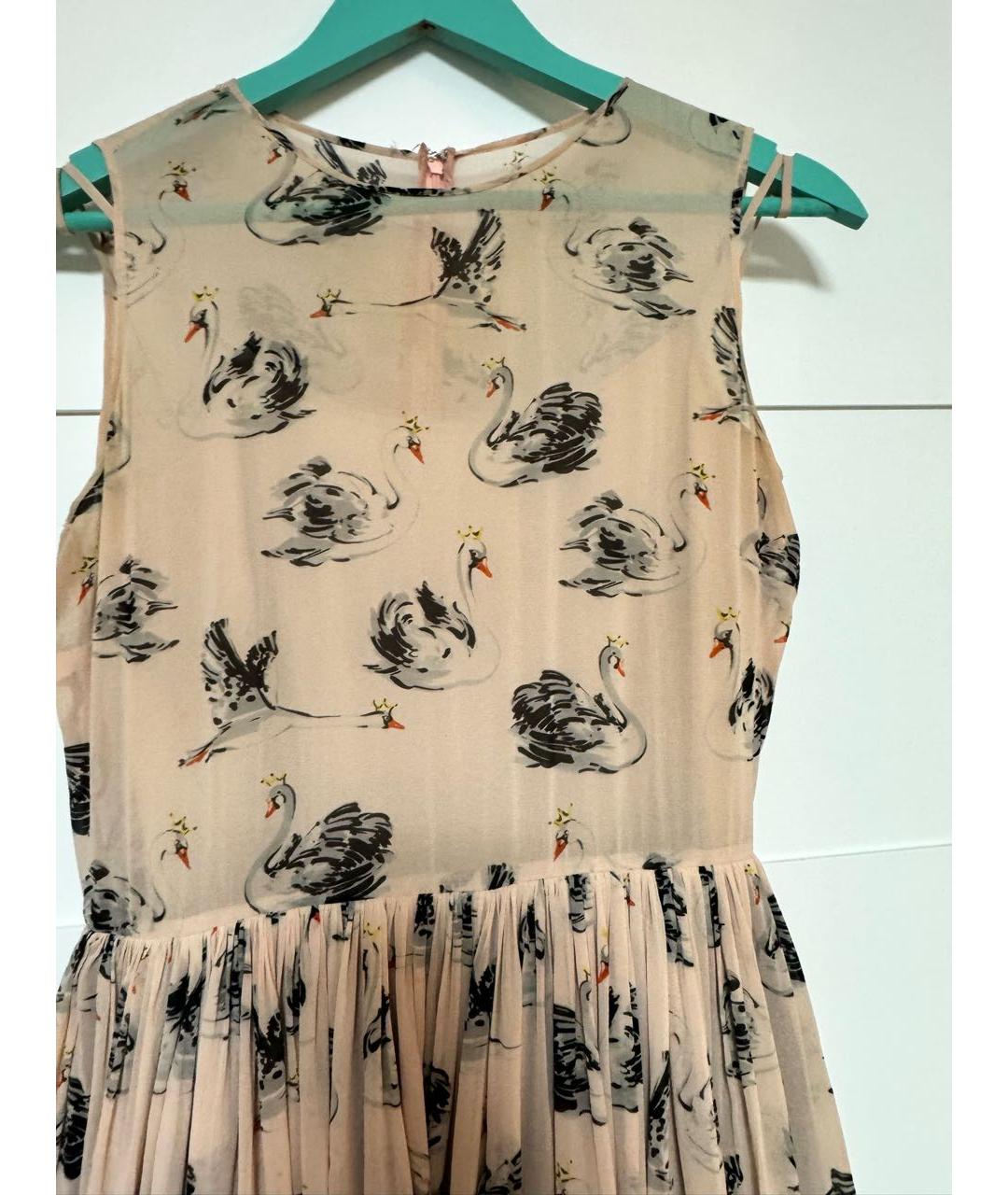 RED VALENTINO Розовое шелковое коктейльное платье, фото 6