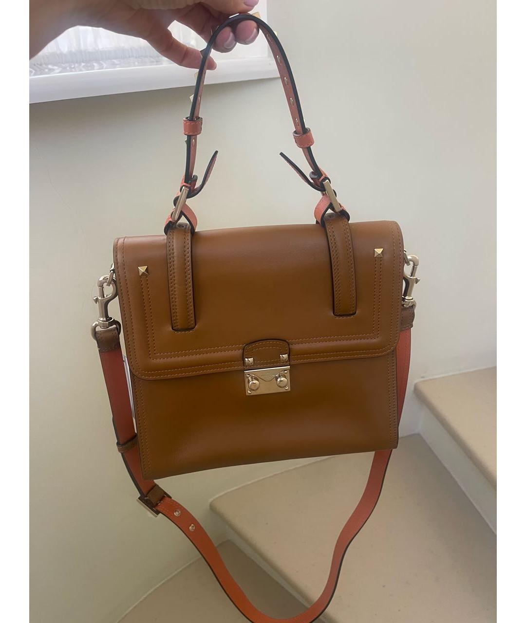 VALENTINO Коричневая кожаная сумка через плечо, фото 4