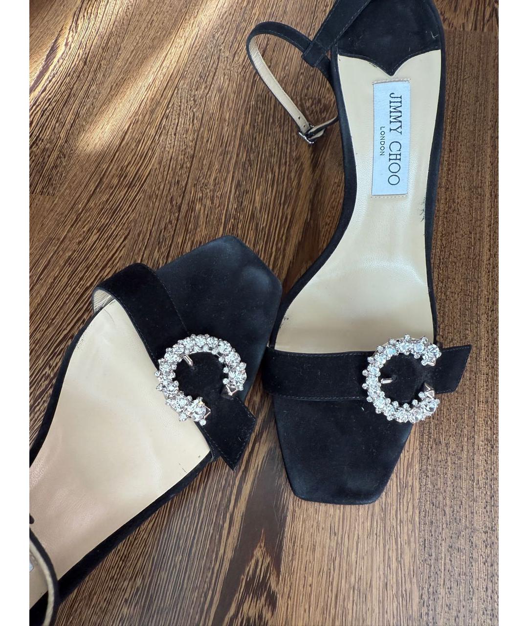 JIMMY CHOO Черные замшевые босоножки, фото 6