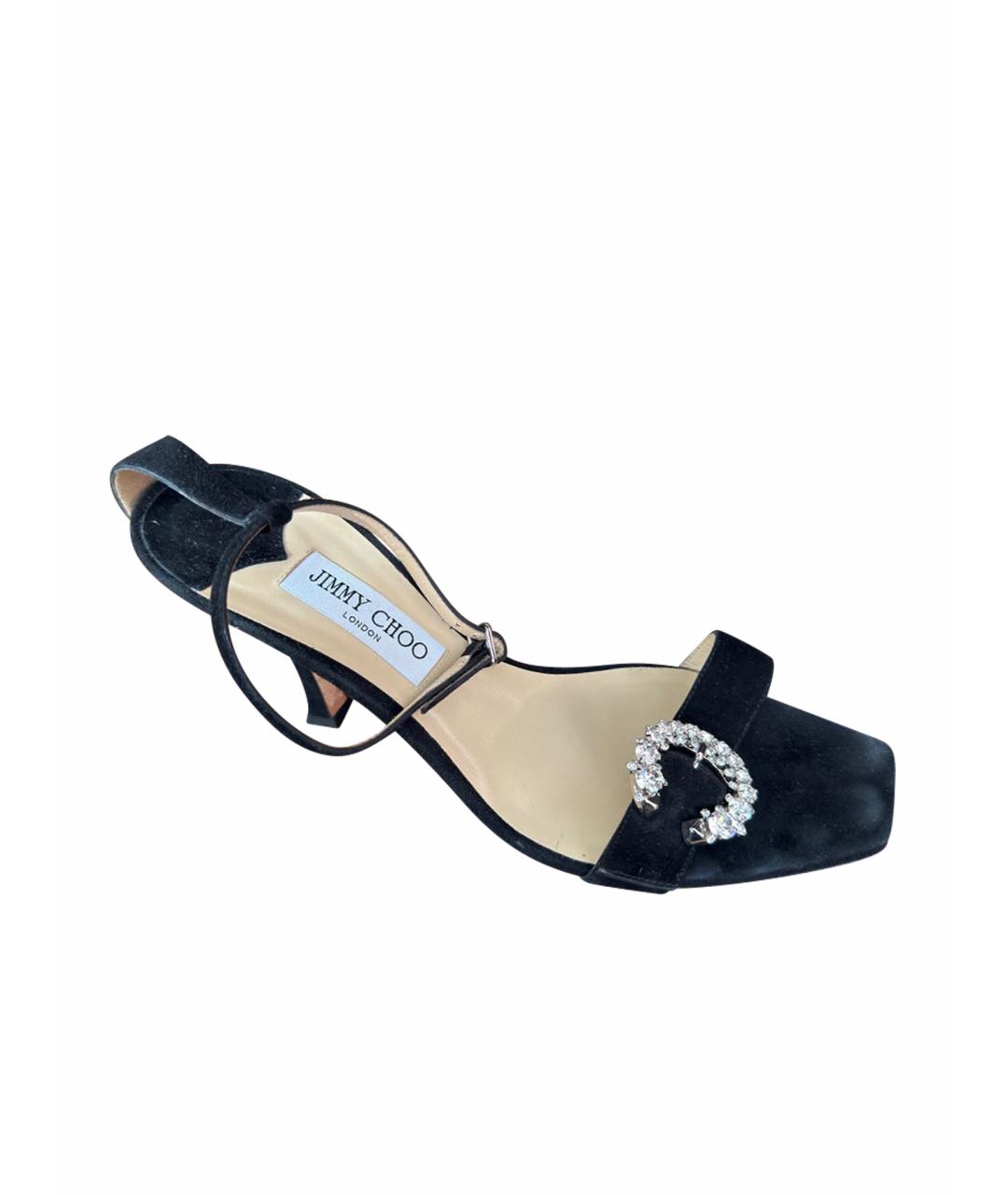 JIMMY CHOO Черные замшевые босоножки, фото 1