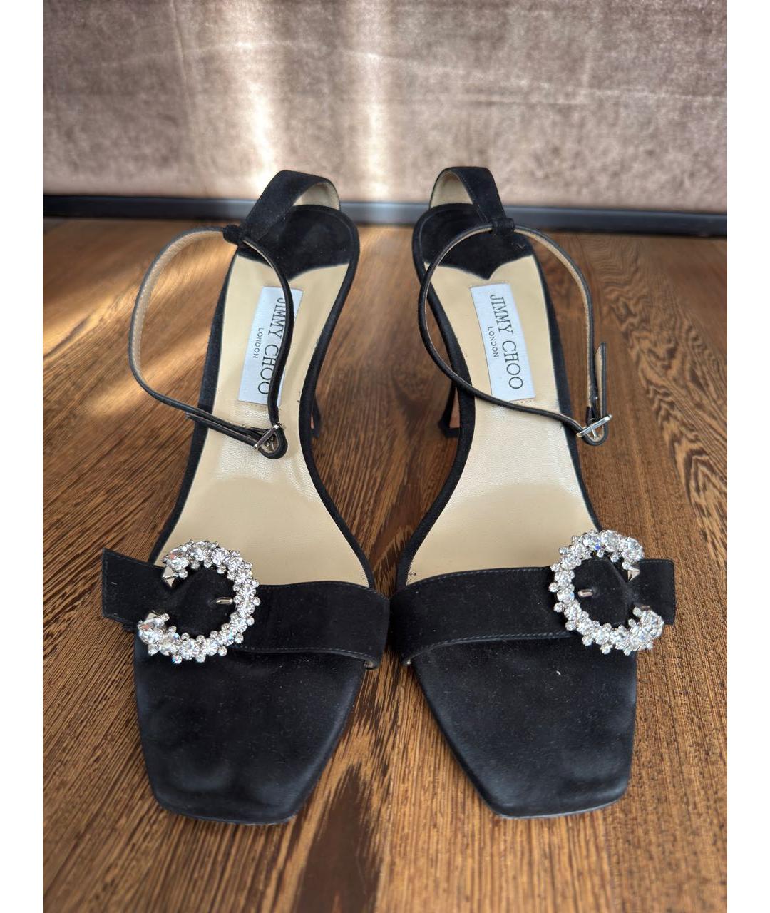 JIMMY CHOO Черные замшевые босоножки, фото 2