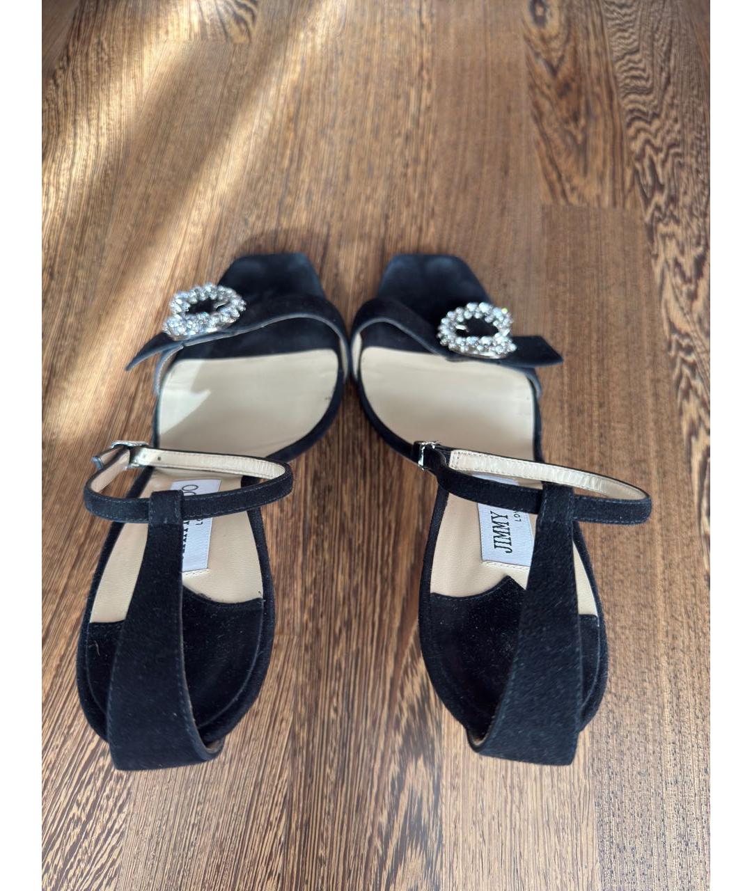 JIMMY CHOO Черные замшевые босоножки, фото 3