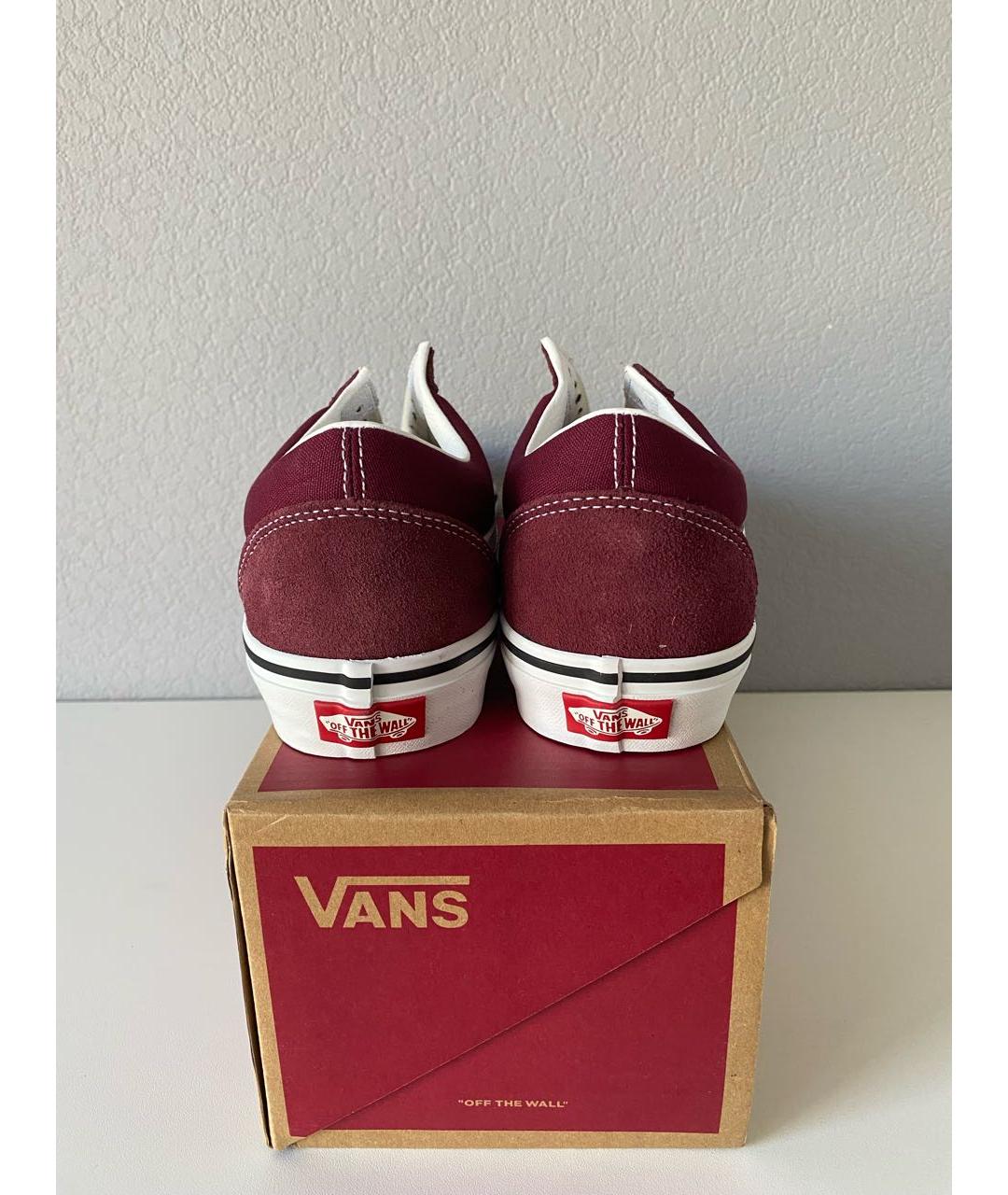 VANS Бордовые текстильные низкие кроссовки / кеды, фото 5