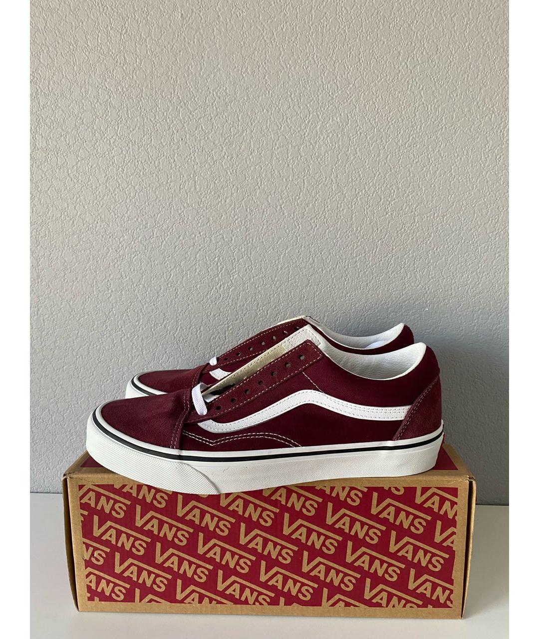 VANS Бордовые текстильные низкие кроссовки / кеды, фото 3